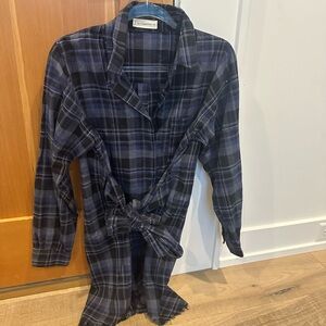 By Together Navy Plaid Long Sleeve Dress